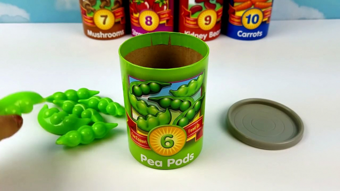 Children Toddler Learning Video for Kids Learn To Numbers Fruits & Veggies Vegetables Counting Cans