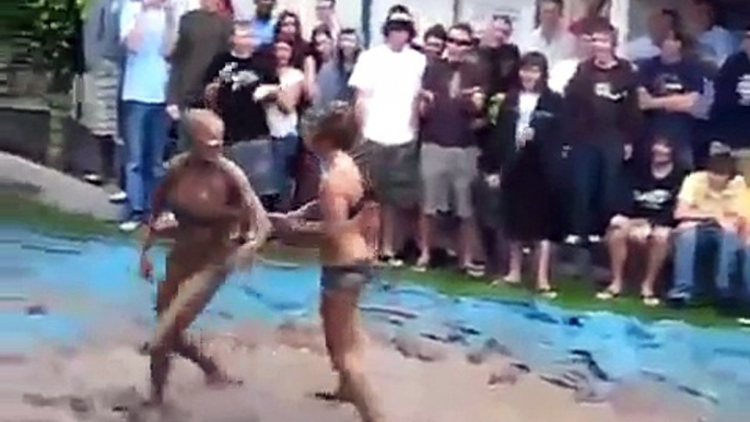 College Girls Mud Wrestling