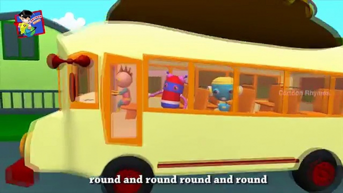 Wheels On The Bus Go Round and Round | Wheels On The Bus Rhymes | Robots Cartoon Rhymes