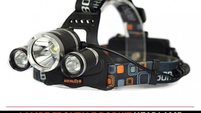 Lampe frontale à Led Boruit 5000 lumens 4 modes Cree XM-L T6- Headlamp