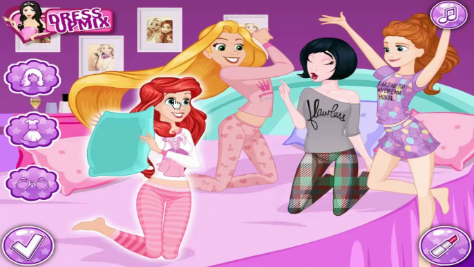 Ariel, Anna, Rapunzel and Mulan PJ Party - Disney Princesses Party Games For Girls