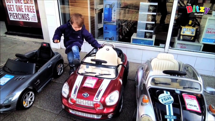 3 year old goes car shopping for his first car! Shopping for toy cars on The Ditzy Channel