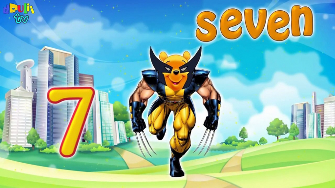 Counting from 1 to 20 with Cartoon characters and Superheroes - Learn English Numbers for kids