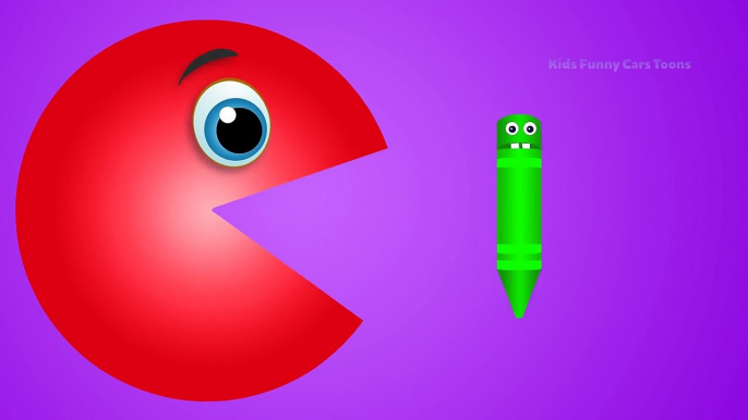 Learn Colors With Pacman For Kids And Toddlers - Packman Crayons - Funny Crayons Video For Kids