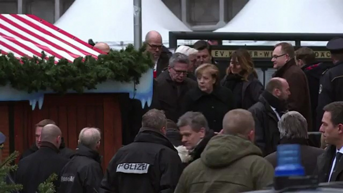 Merkel visits site of truck attack