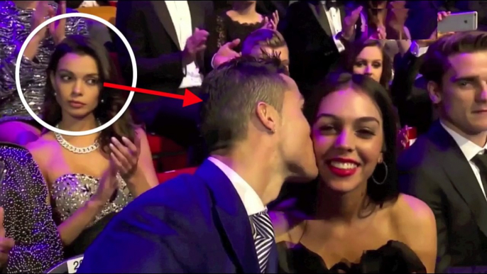 Cristiano Ronaldo lovingly kiss girlfriend Georgina Rodriguez during Football Aw