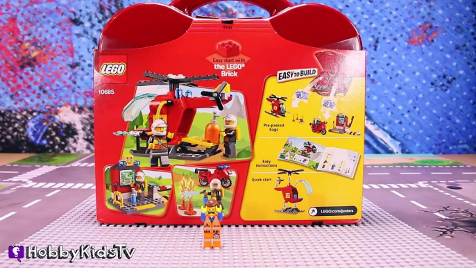 Lego Jr FIRE RESCUE Suitcase! Emmet Scared Vitruvius Lord Business Has Waffles By HobbyKidsTV