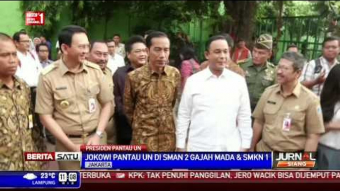 Pantau UN, Jokowi dan Anies Baswedan Disambut Ahok