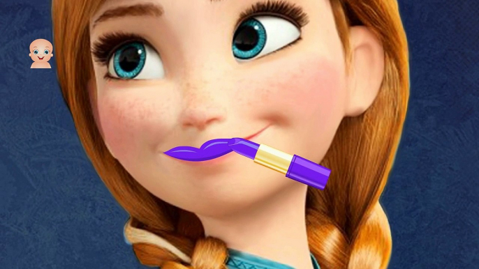 Learning Colors W/ Joker Lipsticks for Kids | Elsa Frozen Makeup With Lipsticks Colours