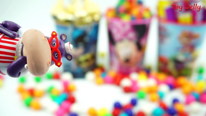 Learn Numbers Candy Surprise Cups Disney Jr Doc McStuffins Batman Kermit Nursery Rhymes for Kids