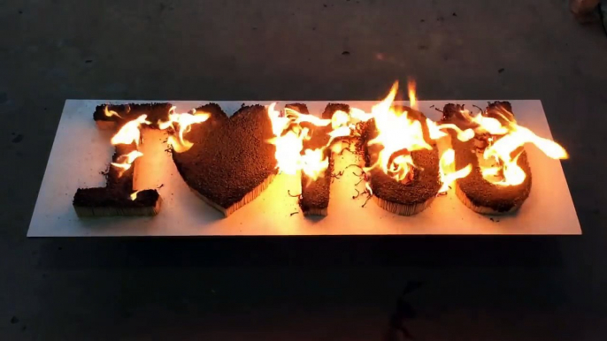 50.000 Match Chain Reaction - Amazing Fire Domino - The Fire Art