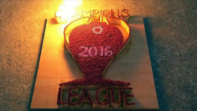 Champion League 2016 - 8000 Match Chain Reaction - Amazing Fire Domino 2016 - The Fire Art