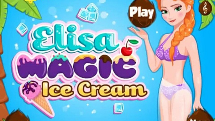Frozen Elsa prepares ice cream! Child Game! Cartoon girls! Childrens cartoon!