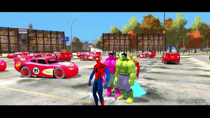 Spiderman Nursery Rhymes & Hulk Colors Lightning McQueen Disney Cars - ABC Kids Song