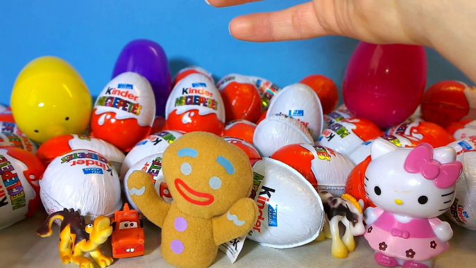 50 Kinder Surprise Eggs 7 Surprise Eggs Unboxing Spider-Man MLP Disney Princess Cars Thomas Friends