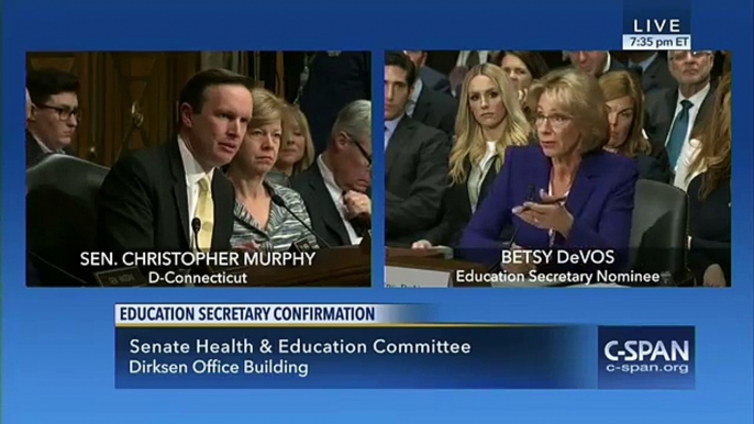 U.S. House of Representatives Special Orders Chris Murphy confronts Betsy DeVos over guns in schools