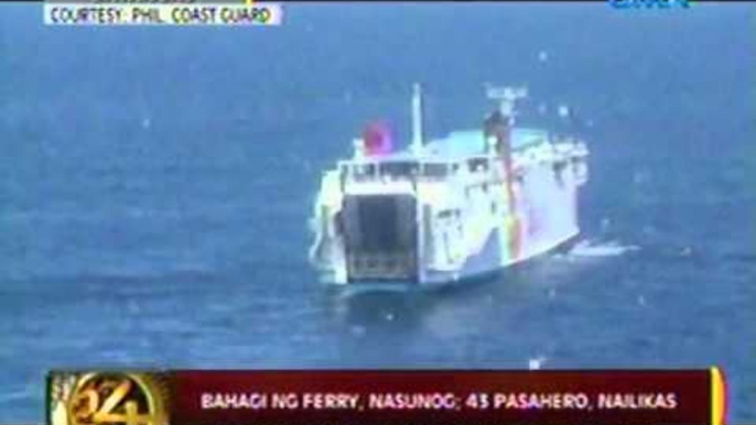 24 Oras: Bahagi ng ferry, nasunog sa Batangas; 45 pasahero, nailikas