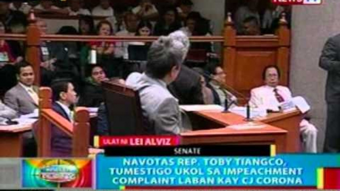 BP: Rep. Tiangco, inisa-isa ang dahilan   kung bakit di pumirma sa impeachment   complaint