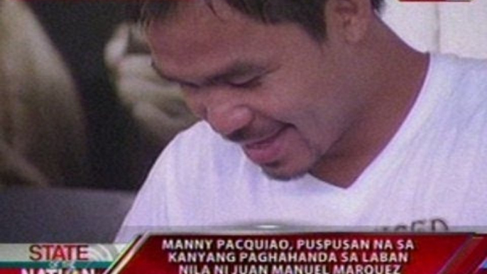 SONA: Manny Pacquiao, puspusan na sa kanyang paghahanda sa laban nila ni Juan Manuel Marquez