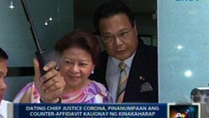 Saksi: Dating Chief Justice Corona, pinanumpaan ang counter-affidavit sa tax evasion complaint