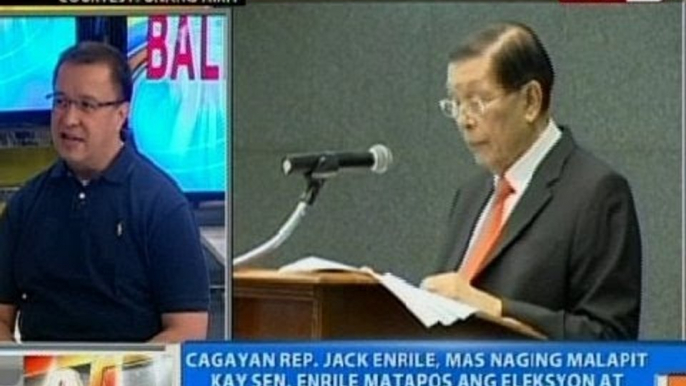 NTG: Rep. Jack Enrile, mas naging malapit kay Sen. Enrile matapos ang eleksyon at pagbibitiw nito