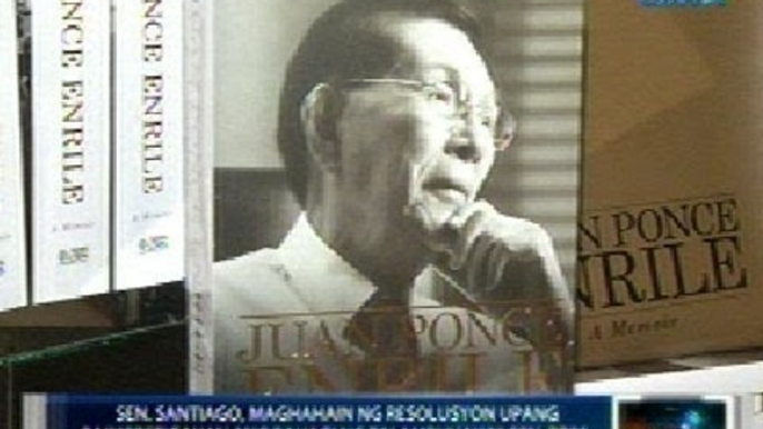 Saksi: Pagiit ni Sen. Enrile sa kanyang libro na inambush siya, pinaiimbestigahan ni Sen. Santiago