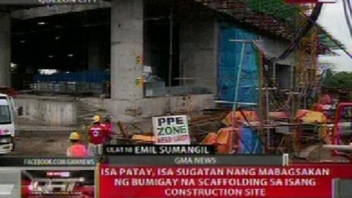 QRT: 1 patay, 1 sugatan nang mabagsakan ng bumigay na scaffolding sa isang construction site sa QC