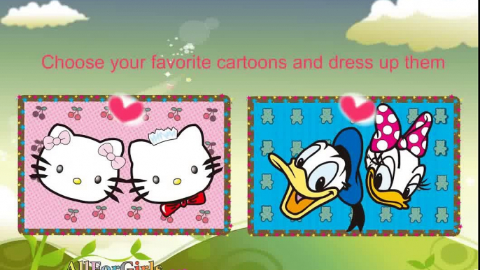 Hello Kitty and Donald Duck in Dress Up Cute Cartoons Kids Gameplay