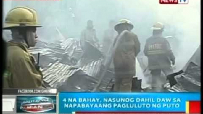 BP: 4 na bahay sa Davao City, nasunog dahil daw sa napabayaang pagluluto ng puto