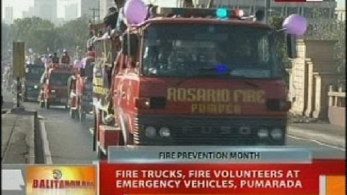 BT: Fire trucks, fire volunteers at emergency vehicles, pumarada