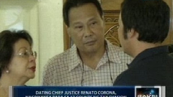 Saksi: Dating Chief Justice Renato Corona, nagpiyansa para sa 12 counts ng tax evasion