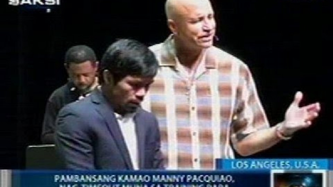 Saksi: Manny Pacquiao, timeout muna sa training para dumalo sa Christian service