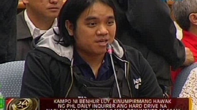 Kampo ni Benhur Luy, kinumpirmang hawak ng PHL Daily Inquirer ang kopya ng kanyang hard drive