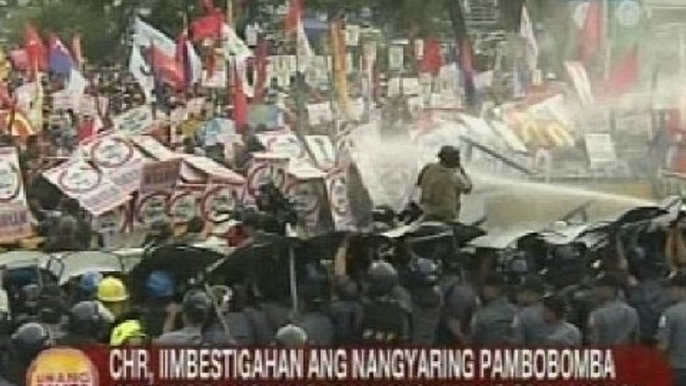 UB: CHR, iimbestigahan ang nangyaring pambobomba ng tubig sa mga nag-rally kasabay ng SONA