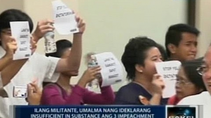 Saksi: 3 impeachment complaints laban kay PNoy na ibinasura, inalmahan ng ilang militante