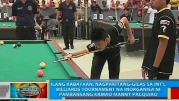 Ilang kabataan, nagpakitang-gilas sa int'l billiards tournament na inorganisa ni Manny Pacquiao