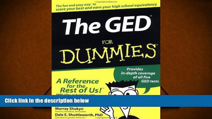 PDF [FREE] DOWNLOAD  The GED For Dummies (For Dummies (Lifestyles Paperback)) READ ONLINE