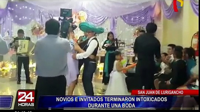 Novios e invitados terminaron intoxicados en boda