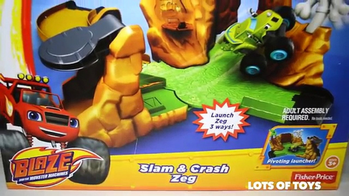 Blaze and the Monster Machines Slam & Crash Zeg!! Blaze, Starla, Big Horn, Crusher Lots of Toys