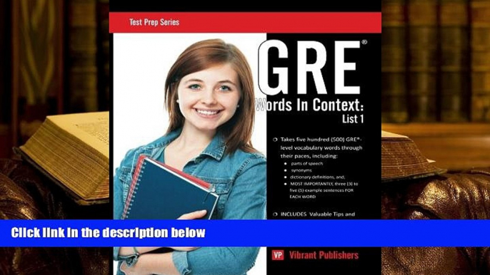 PDF [Download]  GRE Words In Context: List 1 (Test Prep Series) (Volume 1) Vibrant Publishers  For