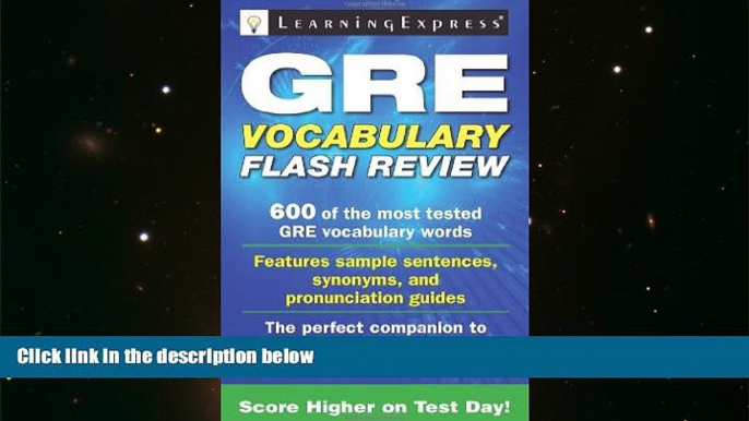 Read Book GRE Vocabulary Flash Review Learning Express Editors  For Full