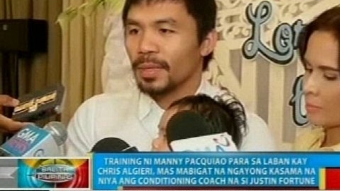 Training ni Manny Pacquiao para sa laban nila ni Chris Algieri, tumitindi na