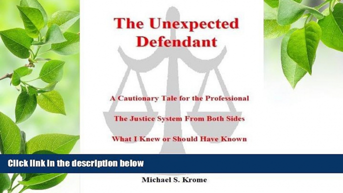 DOWNLOAD [PDF] The Unexpected Defendant - A Cautionary Tale for the Professional: The Justice