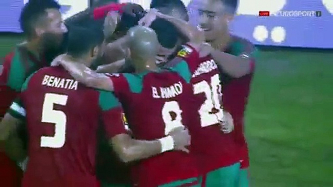 Goal Ghannam Romain Saiss Morocco vs Togo 2-1  But (20_01_2017) Maroc vs Togo