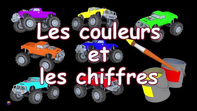 Camions dessin animé pour bébé - Apprenez les couleurs et les chiffres avec les monsters trucks