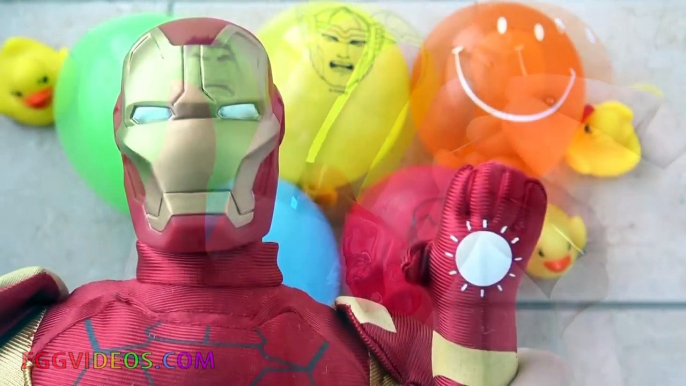 Learn Colors Iron Man & Marvel Avengers Wet Balloons Water Balloon Finger Family Nursery Rhymes-lhrHwPHI5-g