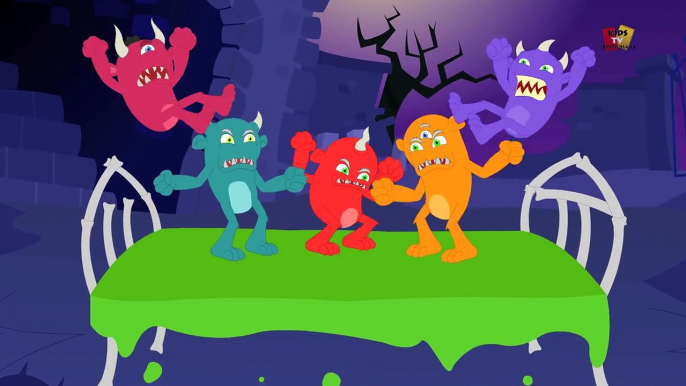 fünf kleine Monster Jumping auf dem Bett _Kindervers _ Five Little Monster Jumping On Bed _Kids Song-ChGl5nxqimA