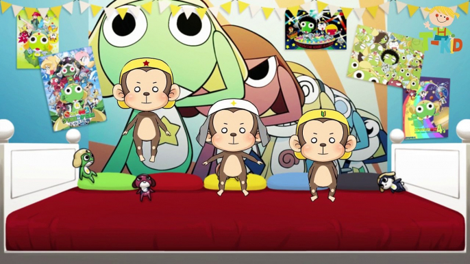 Five Little Monkeys Jumping On The Bed 5 Monkey Keroro Cartoon Kid Song from T-KID Nursery Rhymes