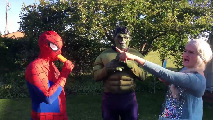 Elsa Hit With Soccer Ball! Joker & Maleficent vs Spiderman Fun Superhero Kids In Real Life In 4K