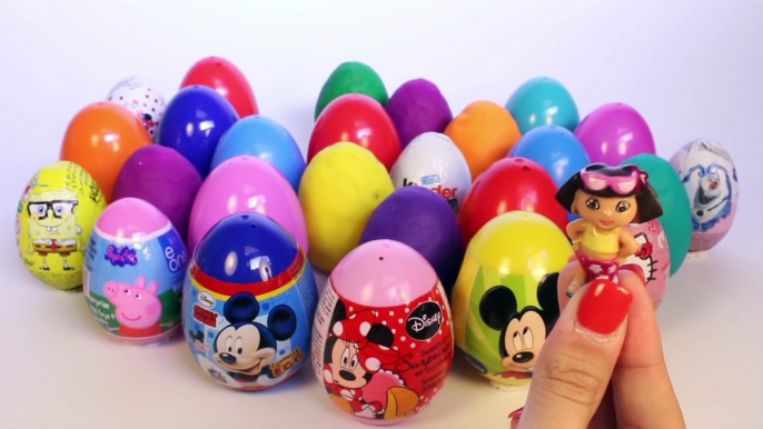 SURPRISE EGGS PEPPA PIG MICKEY MOUSE MINNIE MOUSE FROZEN PRINCESS PLAY DOH EGGS KINDER EGGS TOYS